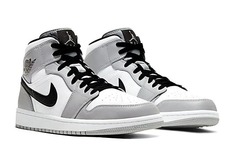 NIKE AIR JORDAN 1 MID LIGHT SMOKE GRAY - Imagen 2