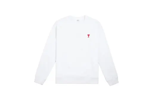 Ami Paris De Coeur Long Sleeved Sweatshirt White