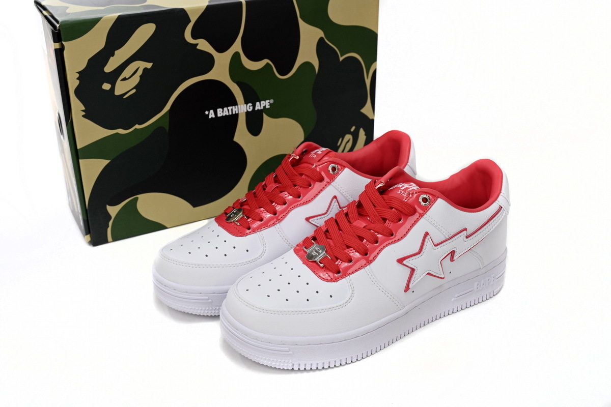 Bape STA Low White Red Border - Imagen 2