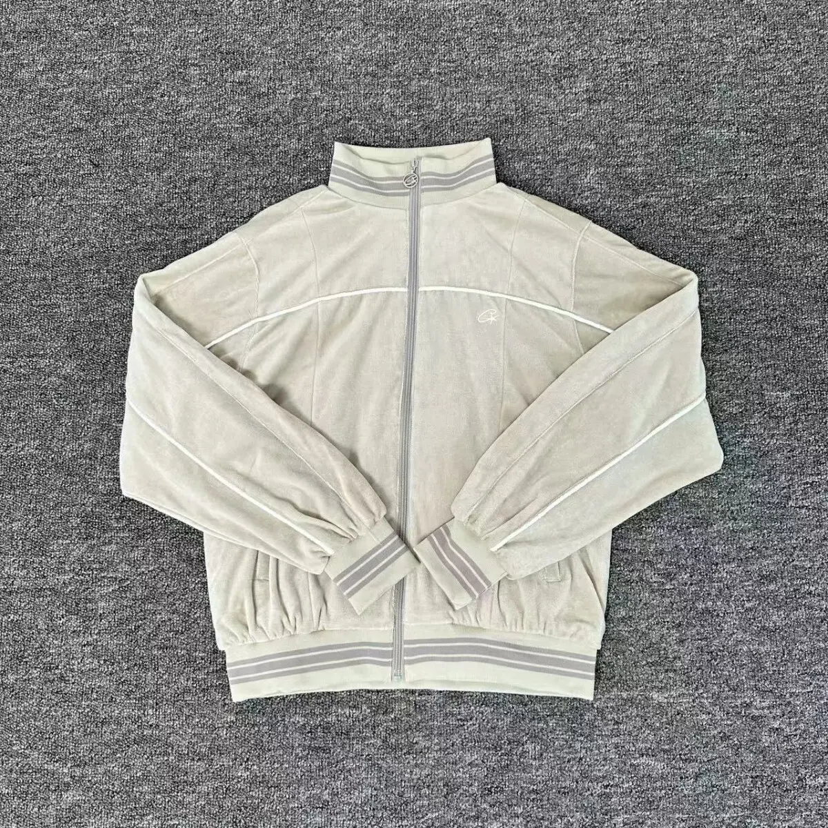 Corteiz CRTZ VVS Uptown Velour Track Jacket Gray