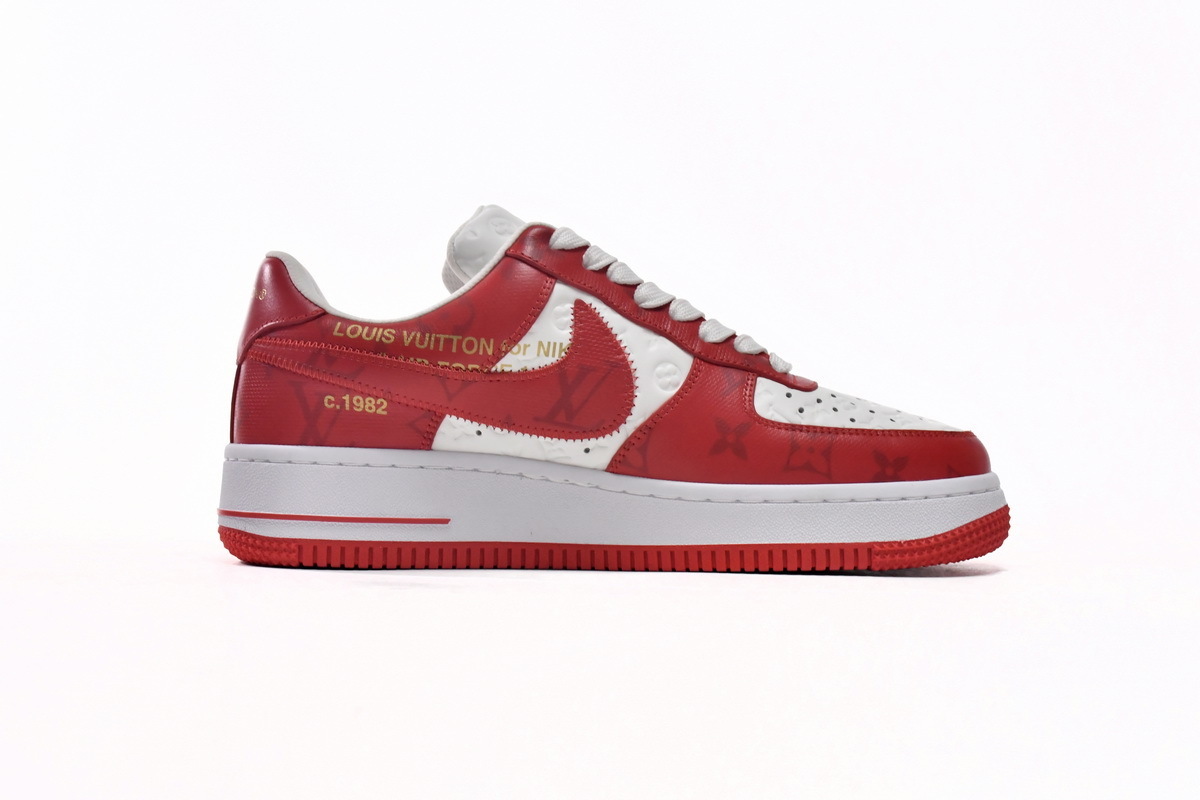 Louis Vuitton x Nike Air Force 1 White Red - Imagen 4