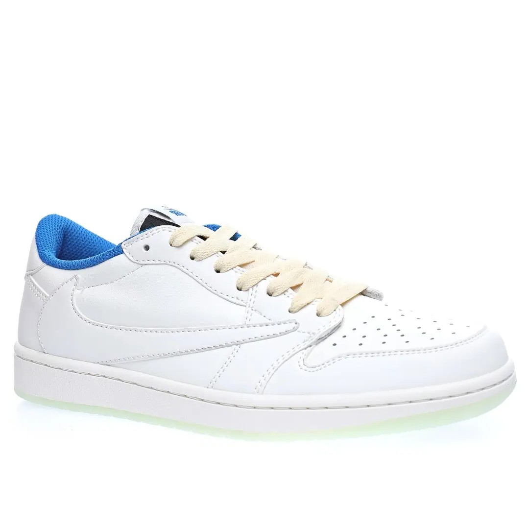 fragment design x Travis Scott x Nike Air Jordan 1 Low OG SP”White/Blue/Noctilucent”