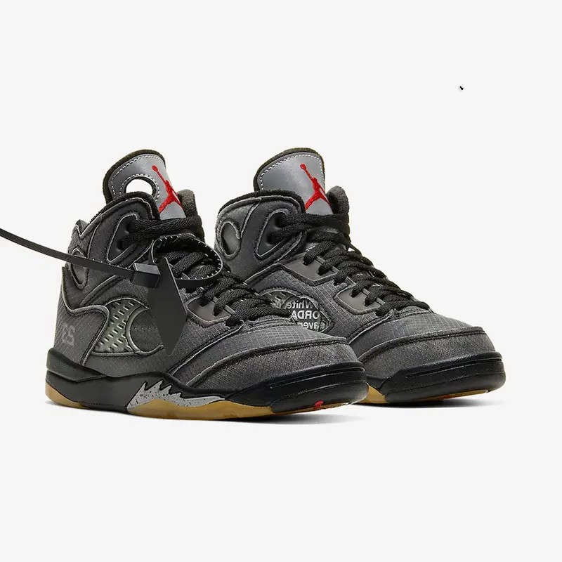 NIKE Air Jordan 5 Retro Off-White Black - Imagen 2