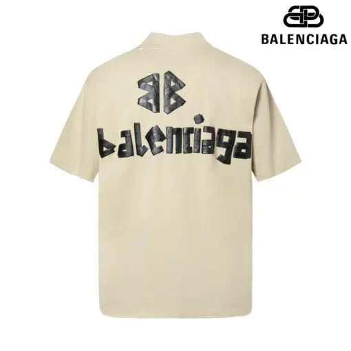Balenciaga Tape Type T Shirt Medium Fit Beige - Imagen 2