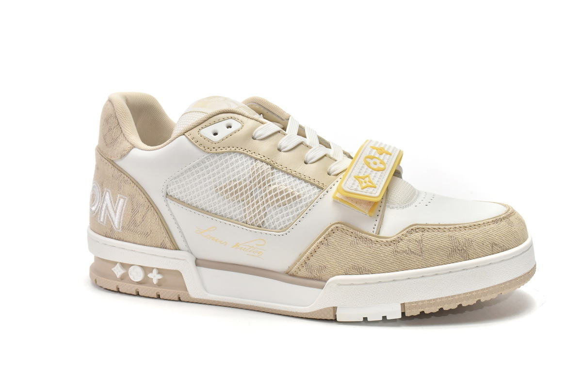 Louis Vuitton Trainer Beige Cloth Cover - Imagen 4