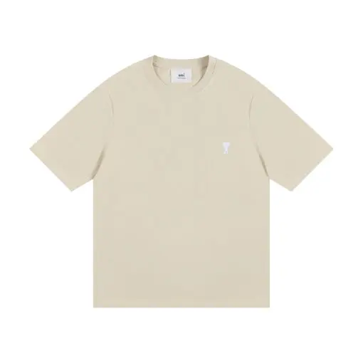 AMI Paris Cropped T-Shirt Cream White