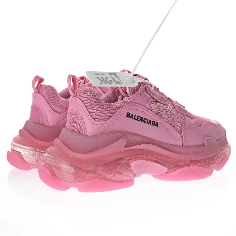 Balenciaga Triple S Pink – Iconic Oversized Multi-Material Clean Sole Sneakers - Imagen 4