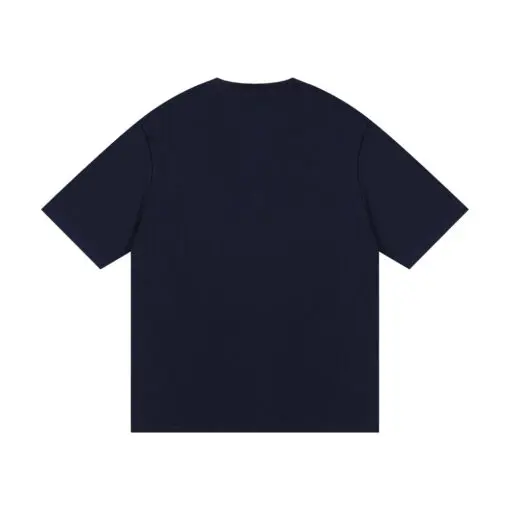 AMI Paris Cropped T-Shirt Navy Blue - Imagen 2