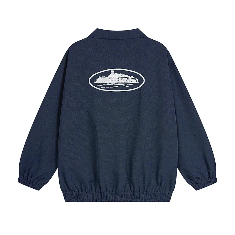 Corteiz Guerillaz Drilltop Tonal Jacket Navy Blue - Imagen 2