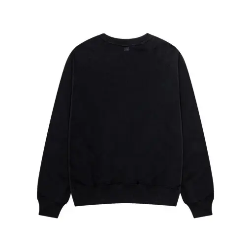 Ami Paris Towel Embroidered Large Heart Towel Embroidered Raglan Crew Neck Pullover Sweatshirt Black - Imagen 2