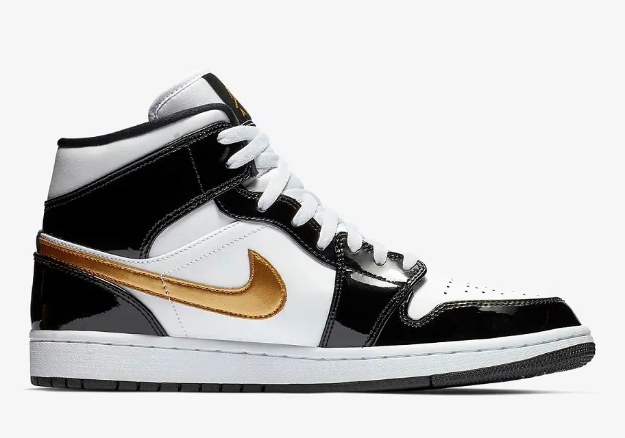 NIKE AIR JORDAN 1 MID BLACK GOLD - Imagen 2