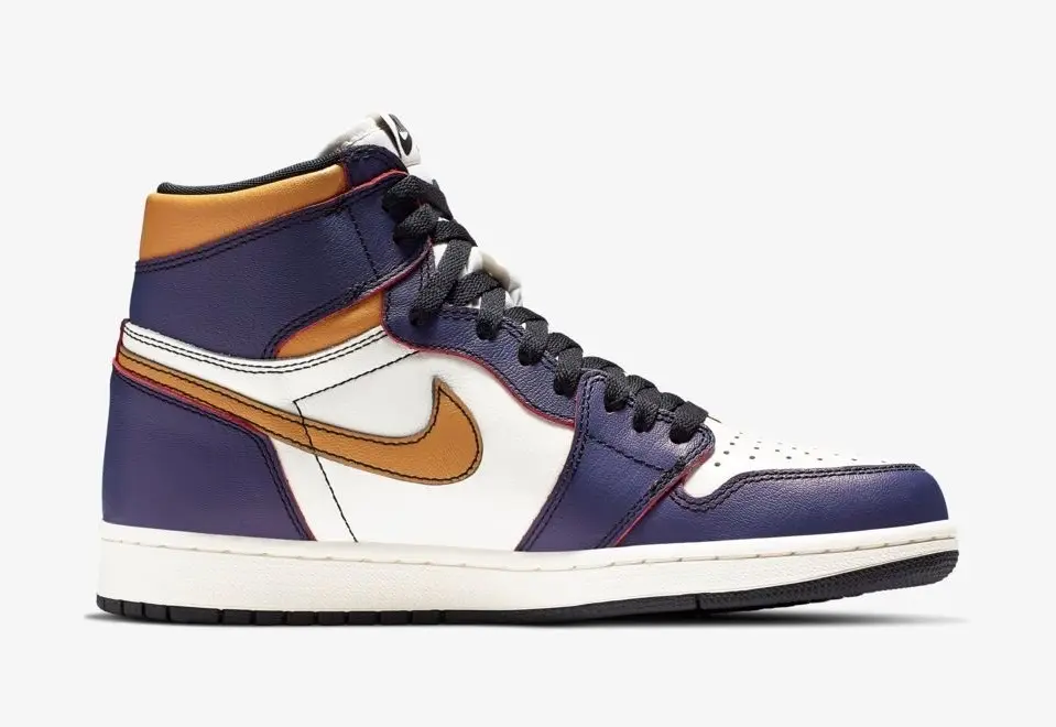 NIKE AIR JORDAN 1 GOLD X PURPLE - Imagen 2