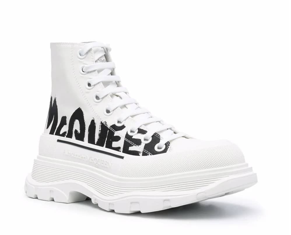 Alexander McQueen Tread Slick Boot White Logo - Imagen 2
