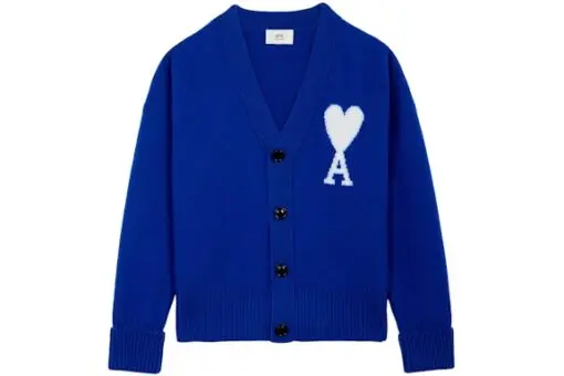 Ami Paris Ami De Coeur Merino Wool Oversize Cardigan