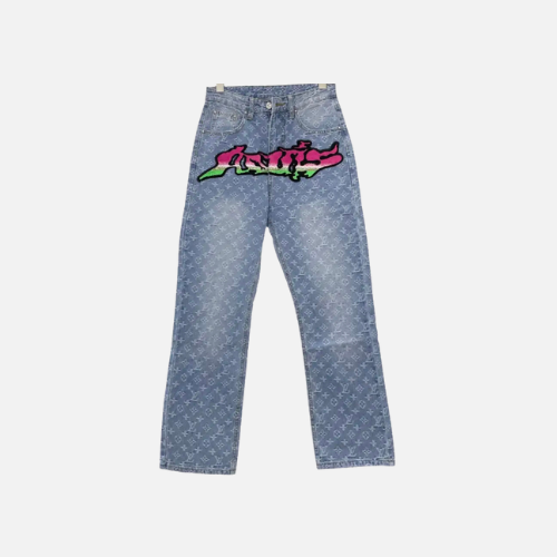 Louis Vuitton x Virgil Abloh Monogram Graffiti Denim Jeans
