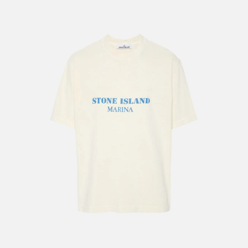 Stone Island Marina Old Effect Logo T-Shirt Butter