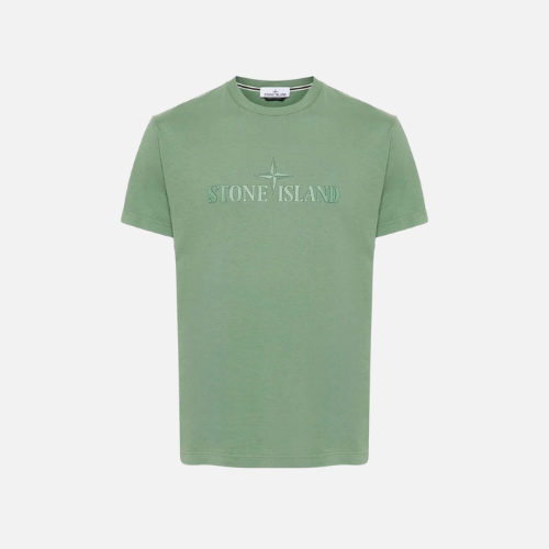 Stone Island Logo-Embossed Cotton T-shirt Sage Green
