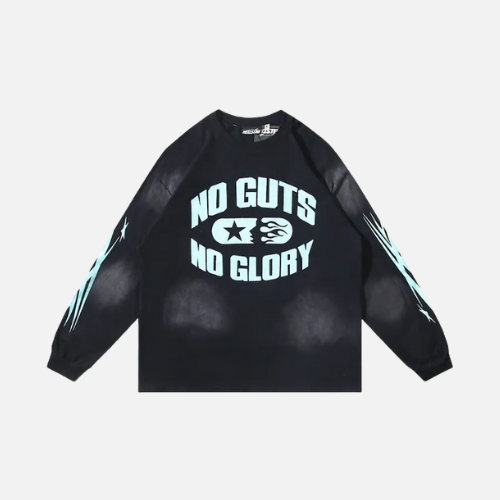 Hellstar ‘No Guts No Glory’ Long Sleeve T-Shirt Black Blue