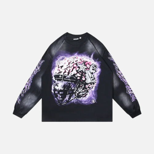Hellstar ‘Powered By The Star’ Long-Sleeve T-Shirt Black Purple