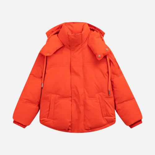 Ami Paris Logo Down Jacket Orange