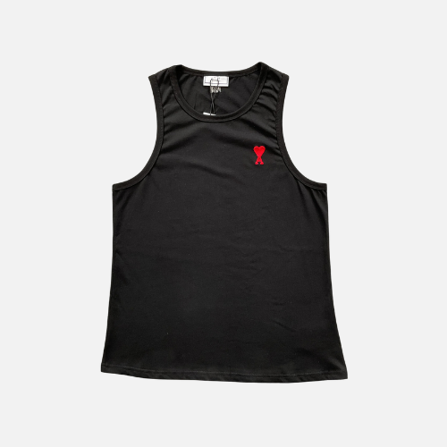 AMI Paris Ami De Cœur Black Tank