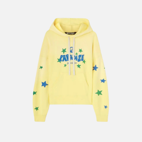 Hoodie Palm Angels In Yellow With Blue And Green Stars