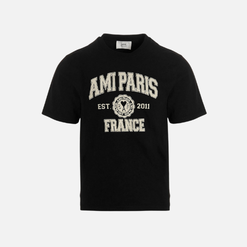 AMI Paris France T-Shirt Black Cotton