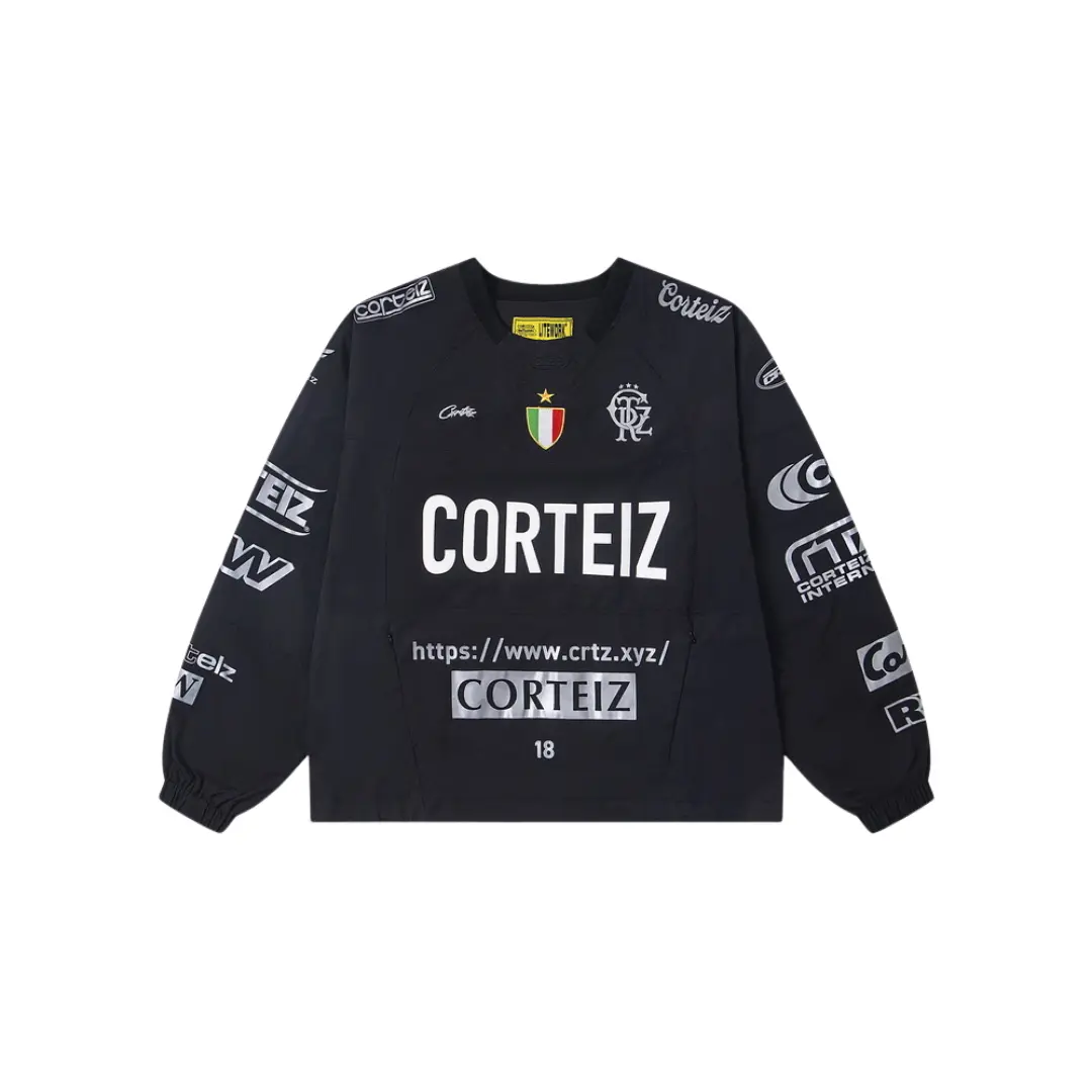 Corteiz Alcatraz Waterproof Windbreaker Crew Neck Black