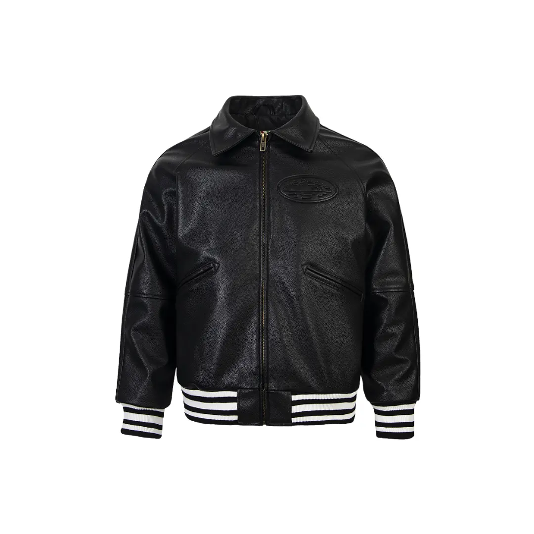 Corteiz Leather Jacket Black
