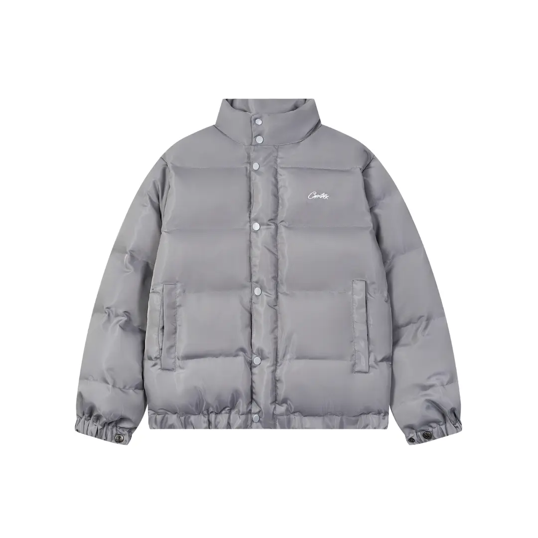 Corteiz Alcatraz Classic Hooded Down Puffer Jacket Gray