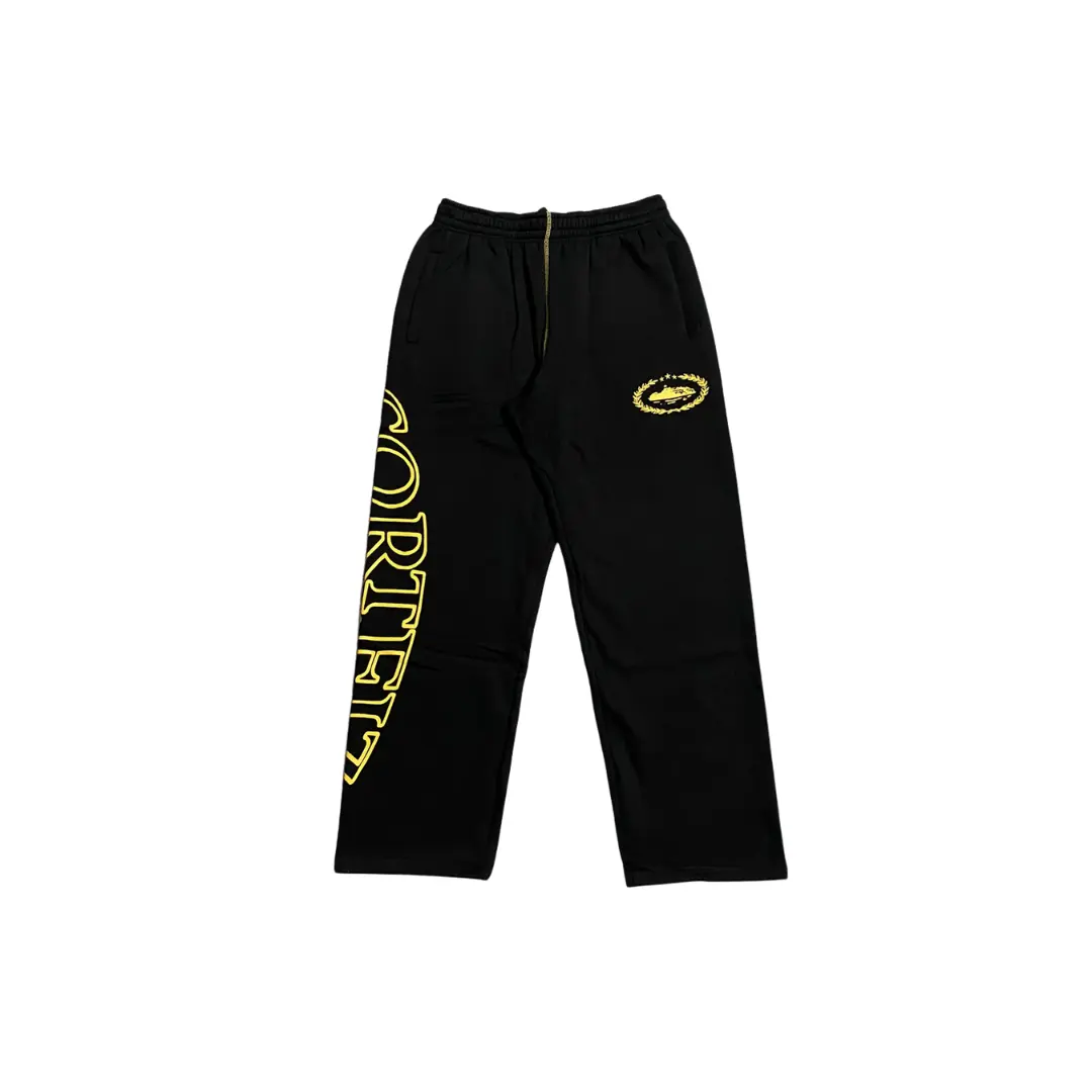 Corteiz Sweatpant Black With Yellow