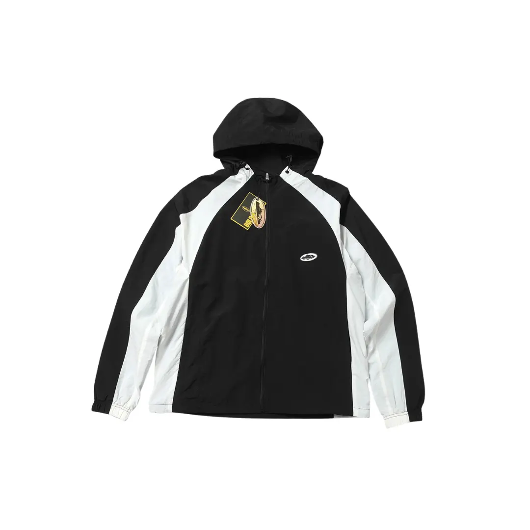 Corteiz Alcatraz Patchwork Windbreaker Jacket Black White