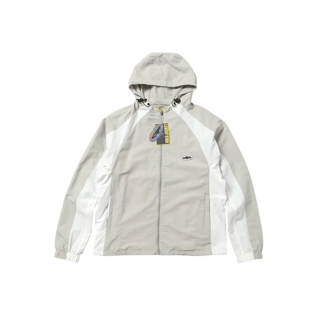Corteiz Alcatraz Patchwork Windbreaker Jacket Gray White