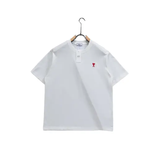 Ami Paris De Coeur Organic Cotton Jersey T Shirt White