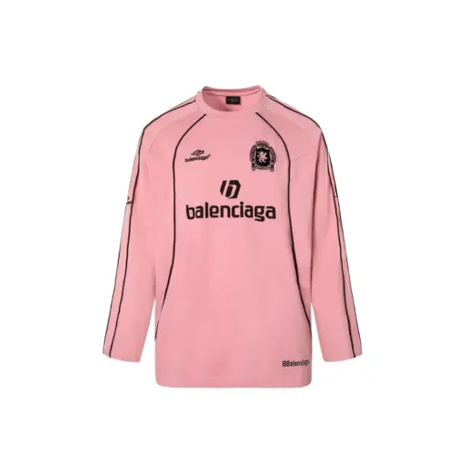 Balenciaga Dubai Soccer Long Sleeve T Shirt Polyester Pink