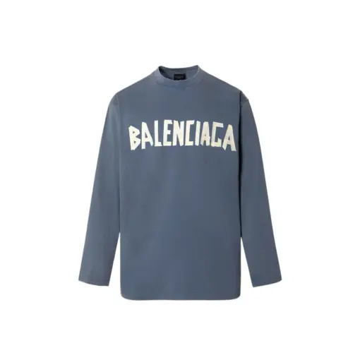Balenciaga Dubai Soccer Long Sleeve T Shirt Polyester Faded Blue
