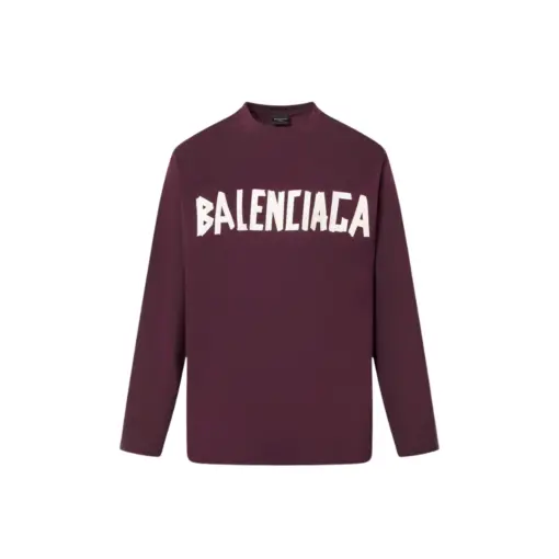 Balenciaga Dubai Soccer Long Sleeve T Shirt Polyester Maroon
