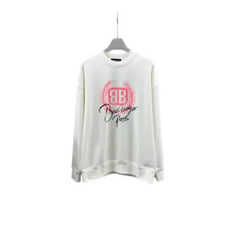 Balenciaga Oversized White Cream Sweater With Monogram