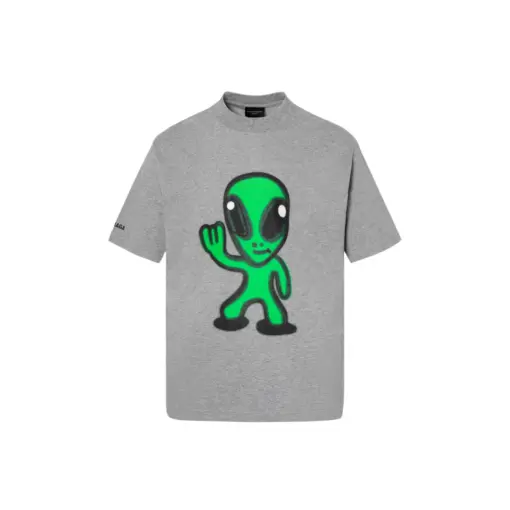 Balenciaga T Shirt Gray Alien Design