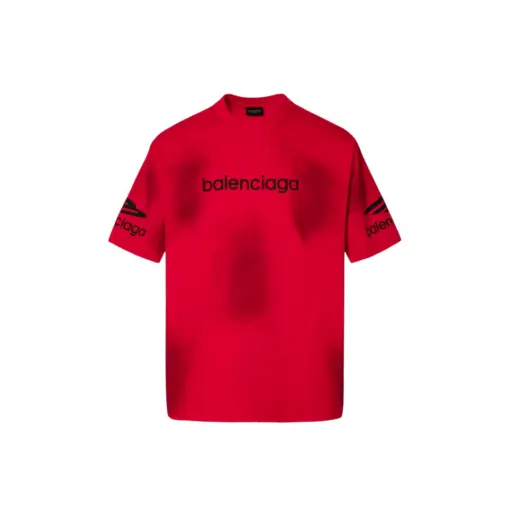 Balenciaga Short Sleeve T Shirt Red