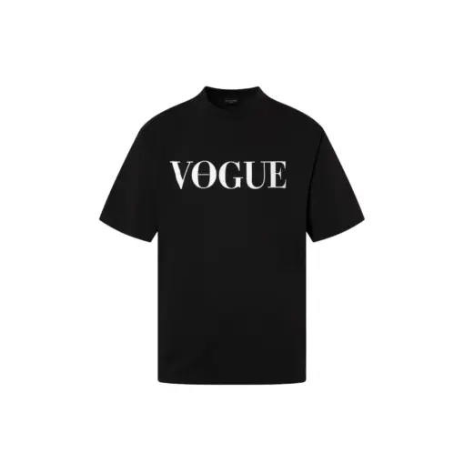 Balenciaga Short Sleeve Vogue Paris T Shirt Black