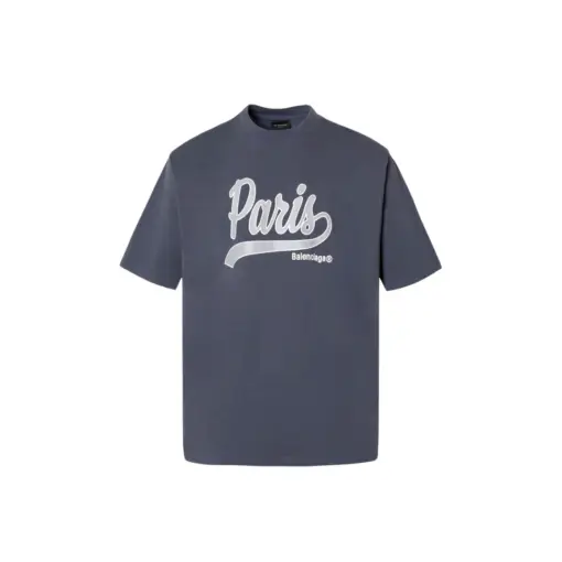 Balenciaga Oversized Short Sleeve T Shirt Gray With Paris Monogram