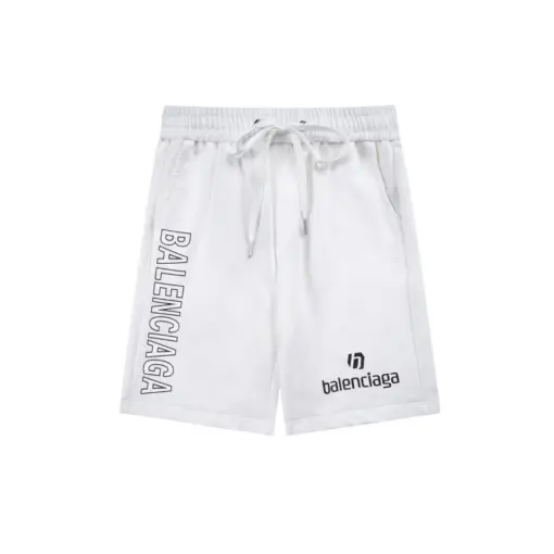 Balenciaga Shorts White With Small BB Monogram