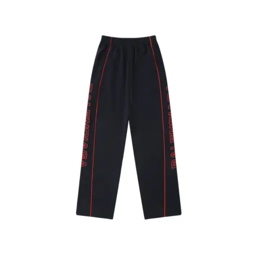 Balenciaga Pant Black With Red Stripe
