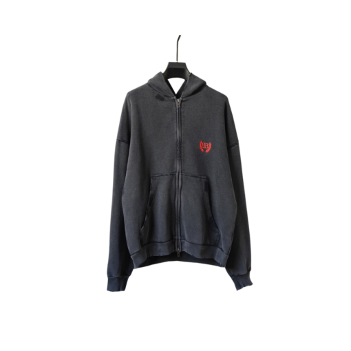 Balenciaga Zipper Hoodie Black