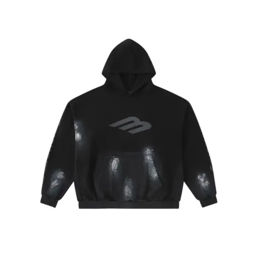 Balenciaga Hoodie Black With Gray Design
