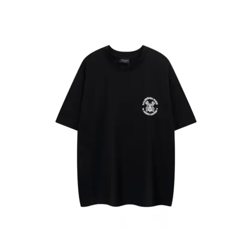 Balenciaga Oversized Black T Shirt With White Monogram