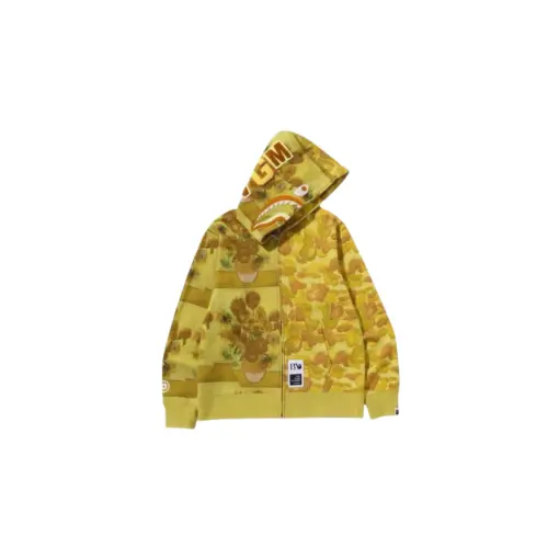 BAPE Camo Shark Full Zip Hoodie Yellow