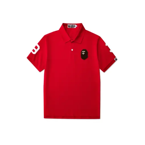BAPE Polo Short Sleeved T Shirt Red