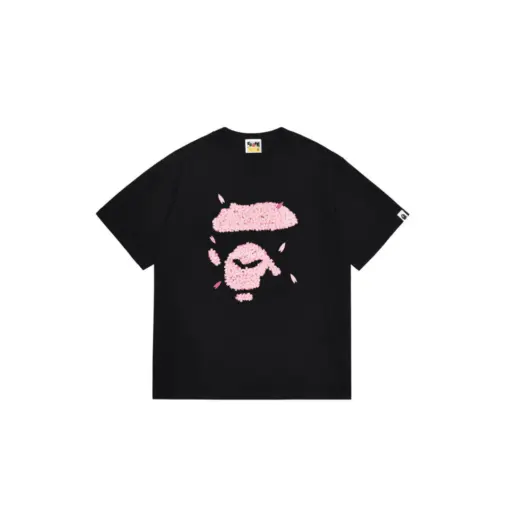 BAPE Pink Ape Monogram T Shirt Black